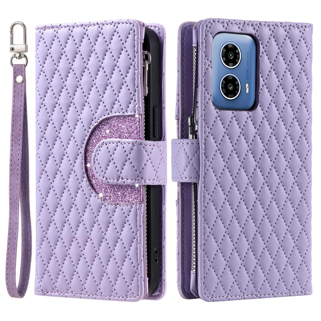 Style 013 for Motorola Moto G85 5G/S50 Neo 5G Case Rhombus Leather Zipper Phone Cover