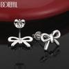 Exquisite 925 Sterling Silver Bow Earrings - Banquet Pendant Jewelry