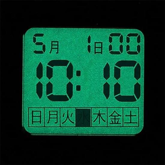 J-AXIS Wristwatch Gentle Digital Watch Easy-to-read Simple 5 ATM Water Resistant EL Backlight Calendar Function CN2A0001-BK Unisex Black