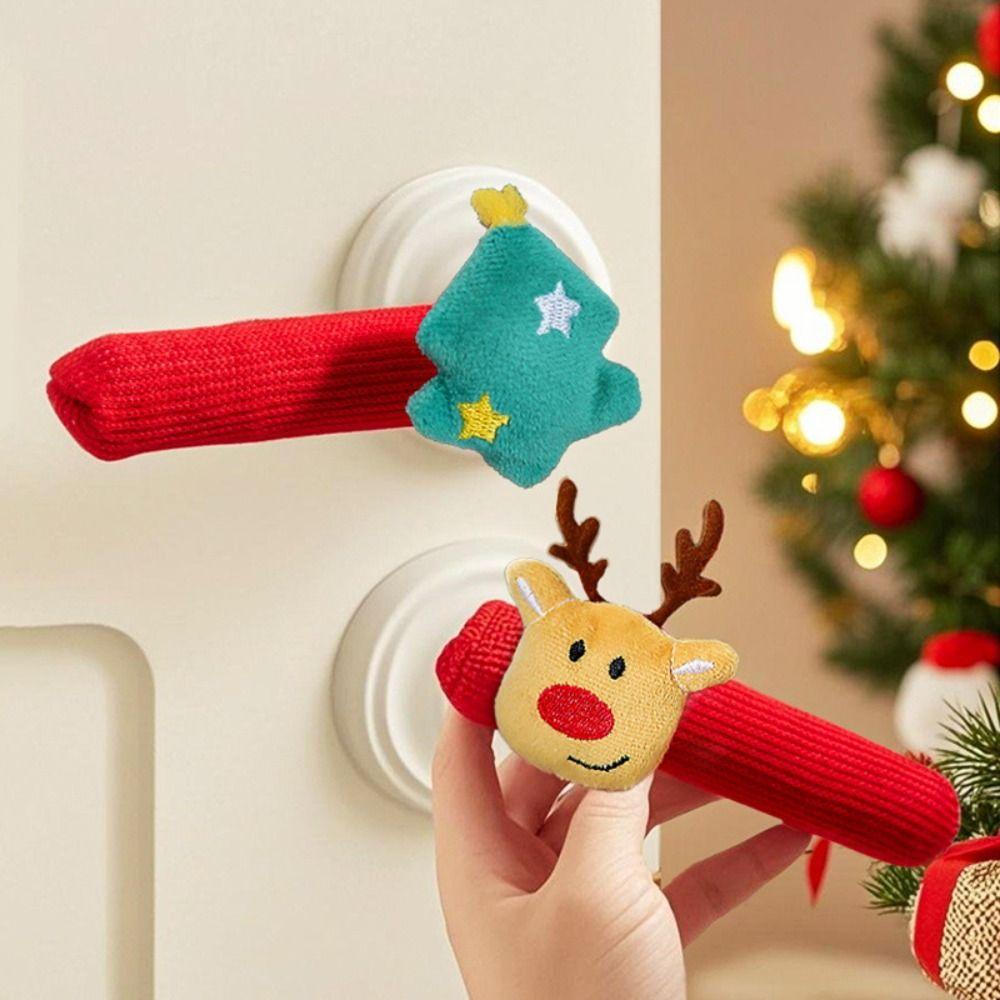 Cartoon Santa Claus Doorknob Cover Protective Door Knob Cover Room Decoration