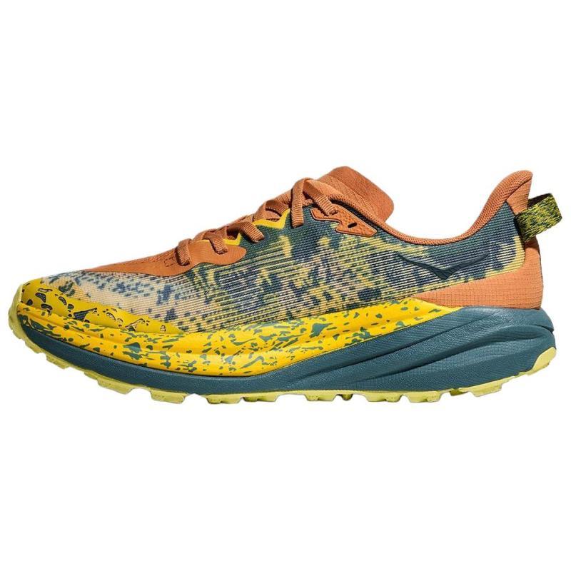 HOKA ONE ONE Speedgoat 6 Cushioning, Wear Resistant Low Top Running Shoes Men's Yellow Orange Sneakers 1147791-TTT
