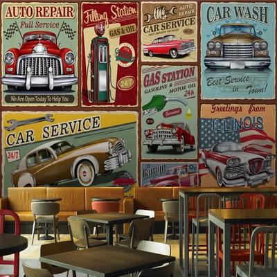 Retro Nostalgic Photo Wallpaper Hand-Painted European Style Classic Car Murals Bar Restaurant Wall Paper For Walls 3d