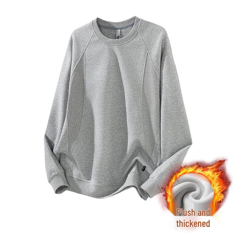 Emperor Paul Men s Fleece-Lined Crew Neck Pullover: Trendy, Loose-Fit, Autumn/Winter Style Sweatshirt. M