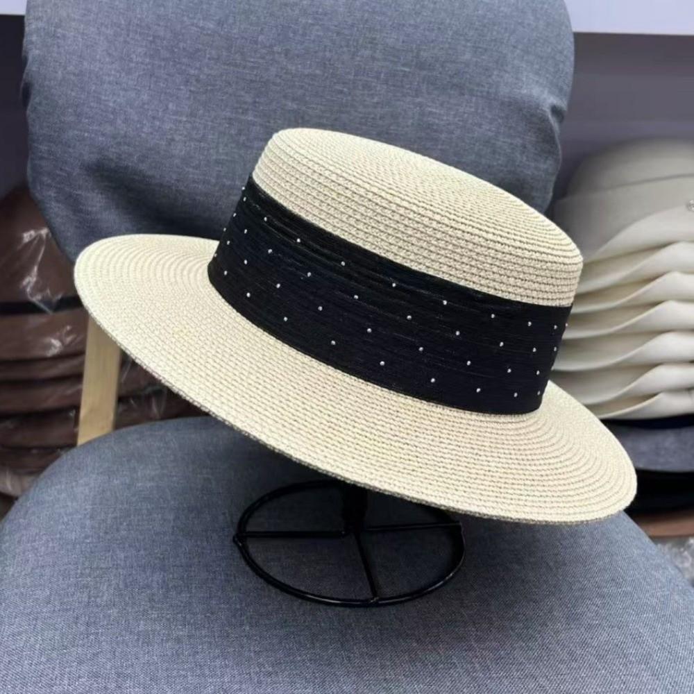 Korean Style Sunscreen Bucket Hat Wide Brim Women's Sun Hat Fashion Straw Woven Hat Ladies