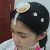 Flower Hanbok Wig Headdress Pearl Stage Dance Hair Hoop Sweet Korea Ethnic Style Hairband  Court