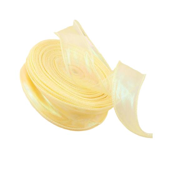 Sheer Tulle Ribbon 3.8 Yards Craft Decorative Ribbon Iridescent Tulle Ribbon Roll for Flowers Wedding Invitations Gift Wrapping