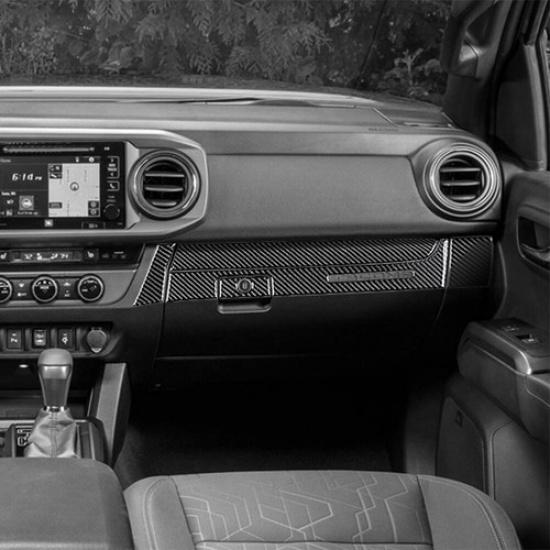 5Pcs Carbon Fiber Interior Passenger Dashboard Cover Trim For Toyota Tacoma