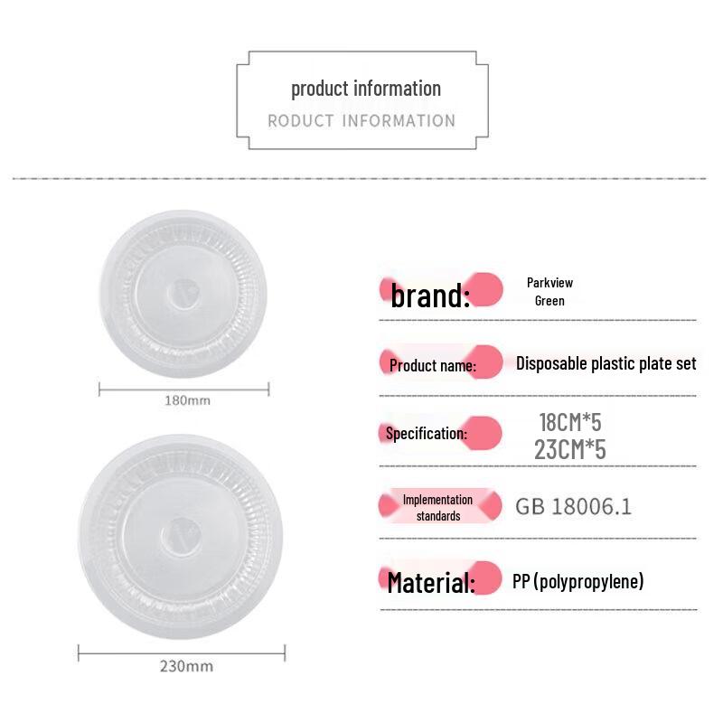 Thickened Plastic Round Plates (10-Pack)