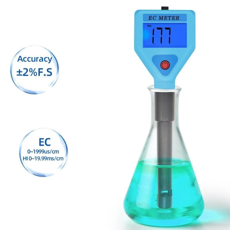 Waterproof Aquarium Water Quality Tester with High Accuracy Electrical Conductivity Meter Water Checker for Home Use