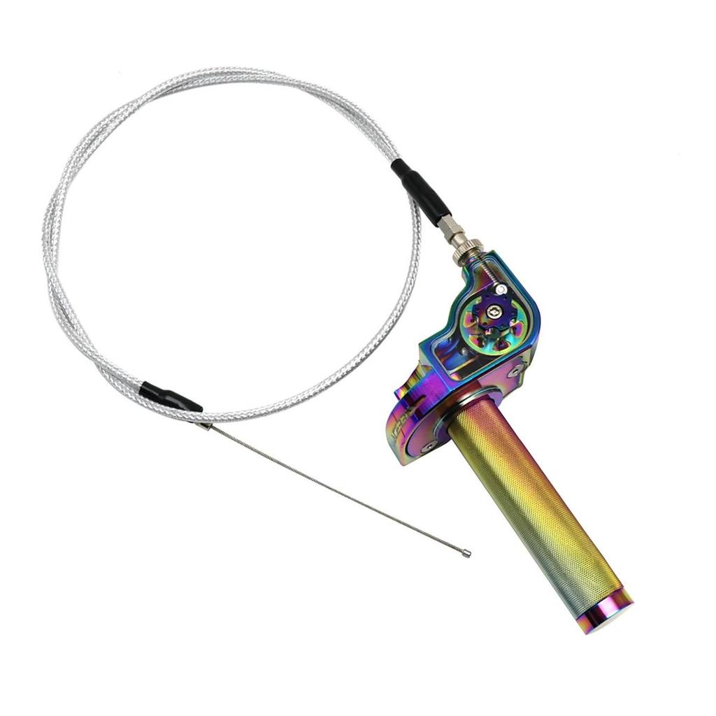 22mm CNC Aluminum Accelerator Throttle Twist Grips Throttle Cable For 50 70 110 125 250 350 Dirt Bike Motorcycle Parts,Colorful..