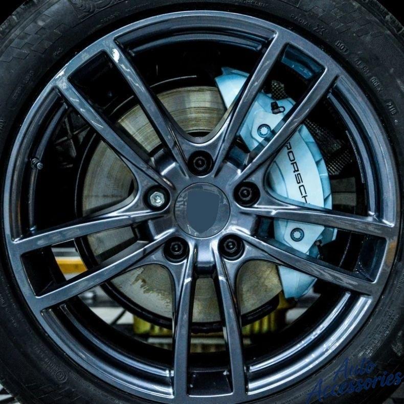 For Porsche MO8Car Brake Caliper Badge Sticker High Temperature Waterproof Decal Decor Vinyl Sticker For Porsche Boxster Cayenne Macan Panamera