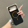 Magnetic Thin Ring Case for iPhone 16 Pro Max - Faux Leather Texture Color Block for iPhones 14/15/17