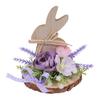 Wooden Easter Bunny Decoration Farmhouse Rustic Artificial Flower Colorful Egg Rabbit Table Sign Desktop Ornament