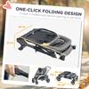 Foldable Pet Stroller for Medium Dogs with 4 Big Wheels, Shock-Absorbing Frame, Safety Leashes, Brakes, Dark Grey