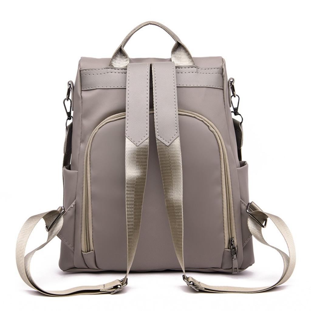 Korean Style Women Large Capacity Soft Shell Backpack,Lightweight Durable Bag With Front Pocket Adjustable Straps Gold Hardware For School Travel