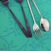 2pieces Colorful Gold Dinnerware 18/8 Stainless Steel Serving Spoon Fork Spork Set Salad Serving Spoons Kitchen Utensils