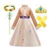 Girls Snow Queen 2 Royal Anna Costume Deluxe Princess Dress Frozen Role Playing Toddler Elsa 2 Elegant Frock Halloween Clothes