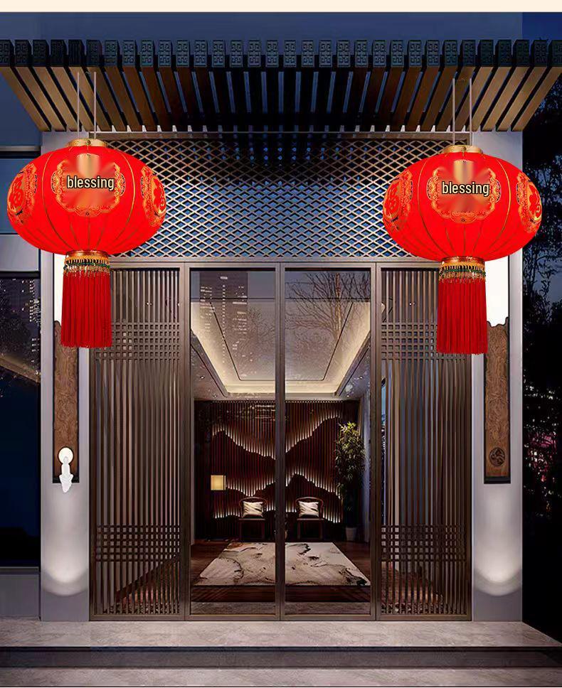 2025 Luxury Flocked Lantern with Fu Character for Spring Festival