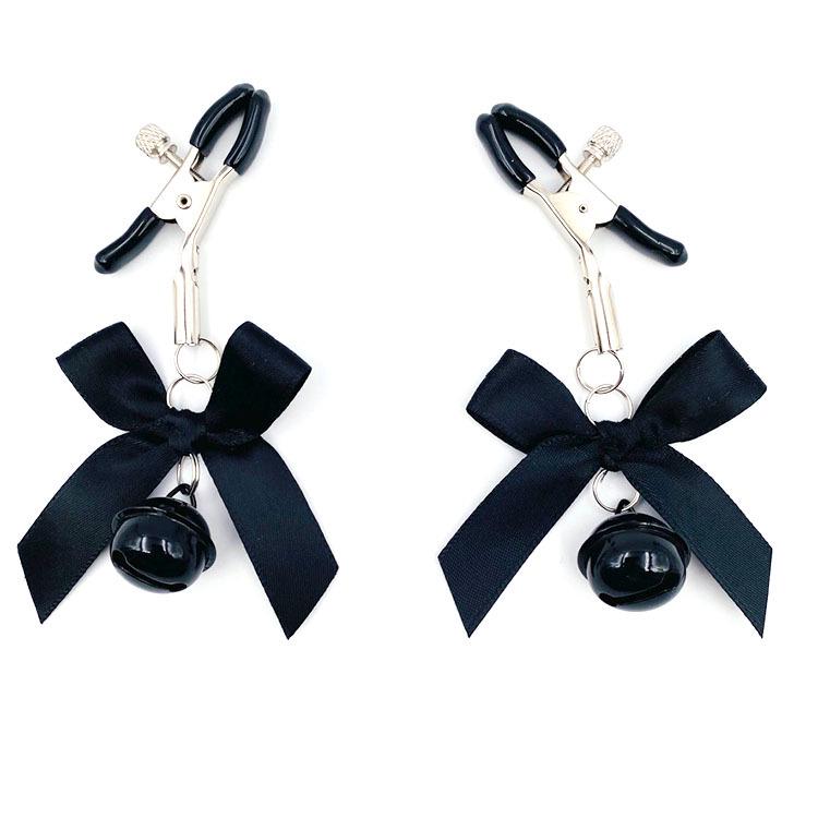 Bowknot Anal Plug & Nipple Clamps with Bells - Cute Flirting Set for Couples