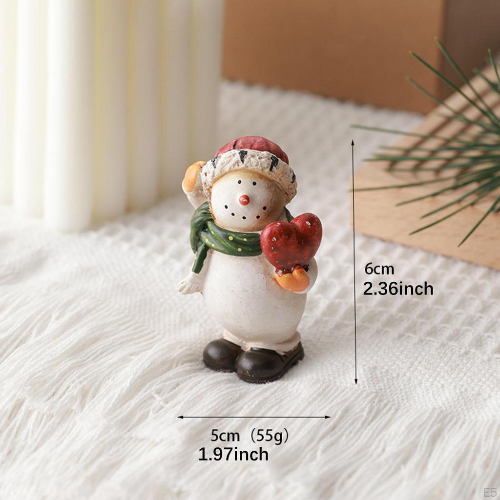 Entzückende Weihnachtsfigur, Sammler-Winterskulptur, Kleine Schreibtischdekoration aus Kunstharz, Ideal