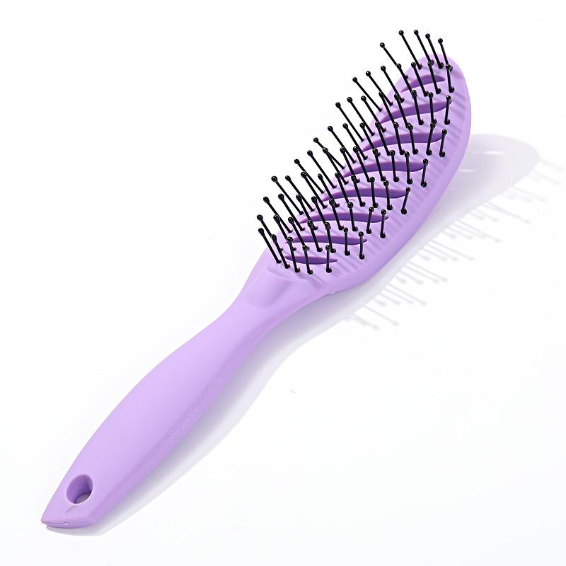 

Мужская изогнутая расческа с девятью рядами и широкими зубьями для укладки и разглаживания волос фиолетовый