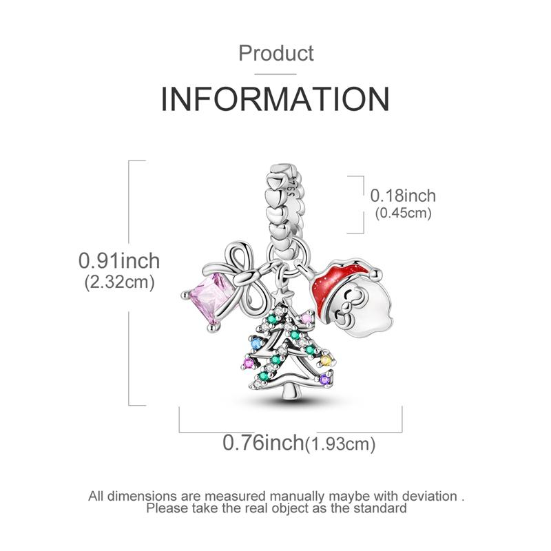 Winter Copper Original Christmas Charms Bead Pendant Fit Original Bracelet Necklace For Women Diy Jelwelry Gift