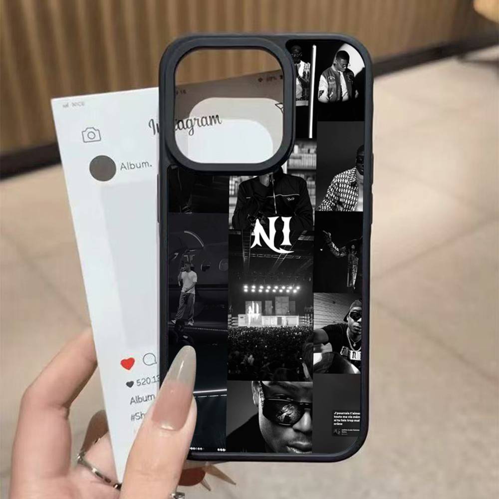 

Rapper N-Ninho NI Black Silicone Hard Plastic Phone Case For Iphone 17 Air 16 15 14 13 12 11 Pro Max PC+TPU Cover iPhone 17 Air