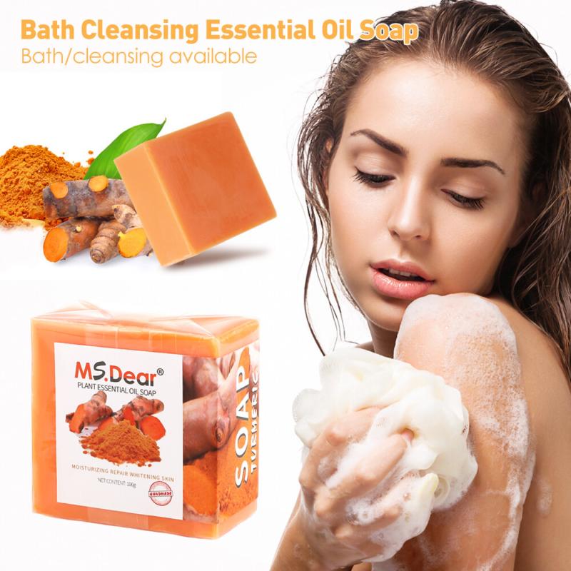 2× Turmeric Soap Skin Whitening Dark Spots Lightening Acne Brightening Turmeric