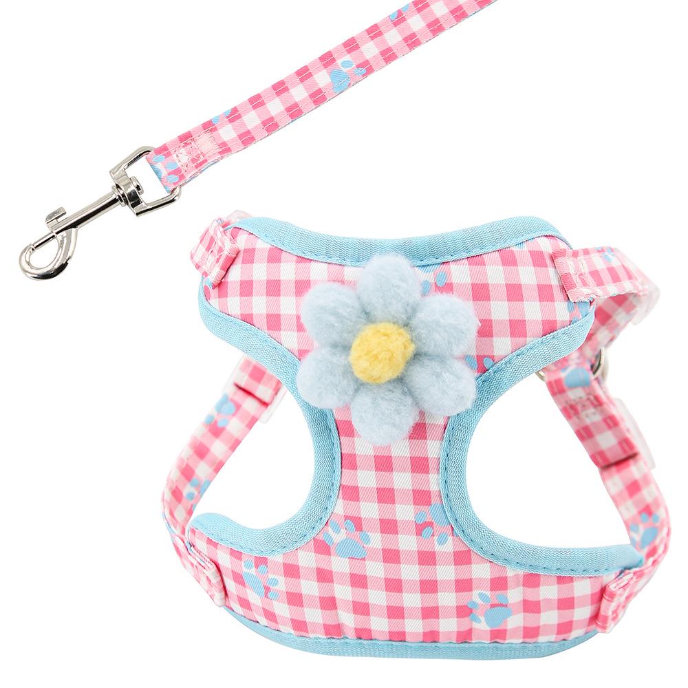 

Fashionable Vest-Style Harness & Leash Set for Small Dogs Small розовый