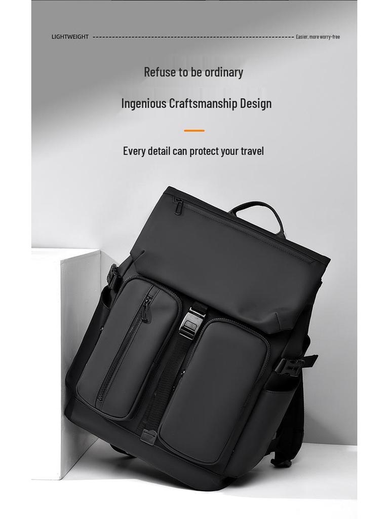 Men's Water-Resistant Casual Backpack - Large Capacity, Double Pocket, Multifunctional, Lightweight Fashion Laptop Bag