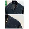 DIMANAF 2026 Autumn Winter Plus Size Women Denim Jackets Coat Casual Loose Blue Print Floral Vintage Outwear Pockets
