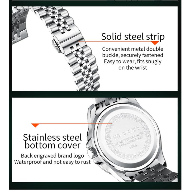 SANDA New Men's Quartz Watch Waterproof Calendar Display Day Glow In The Dark Simple Personalized Men's Watch