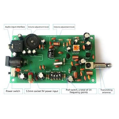 FM Transmitter Circuit Board BH1417F Chip with Antenna Perfect for Electronics Education and Campus Radio Projects