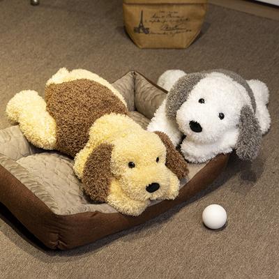 Two Tone Curly Dog Plush Toy Cute Animal Plush Pillow Living Room Decoration Birthday Gift Plush Dog for Girls Sofa Pillow