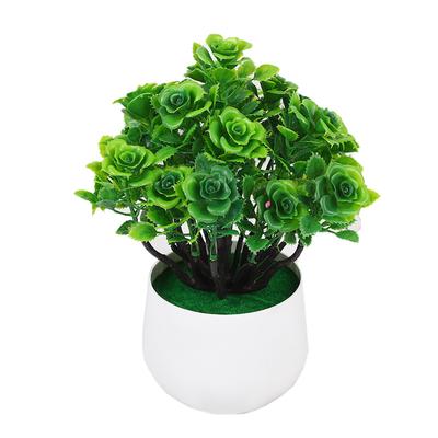 1PC Simulation Plastic Flower Fake Plant Desktop Ornament Rose Bonsai Home Decor Artificial Rose