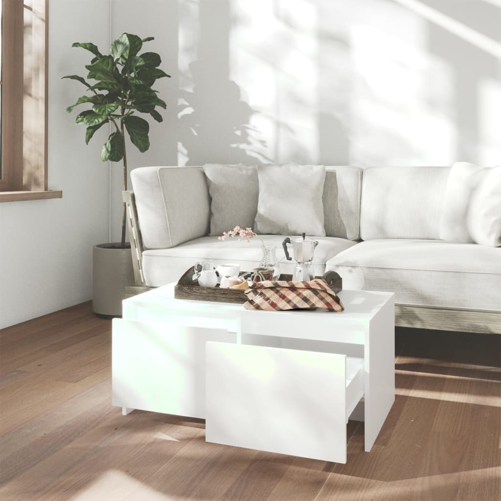 Vidaxl Stolik Kawowy, Biały, 90X50X41,5 Cm, Materiał Drewnopochodny