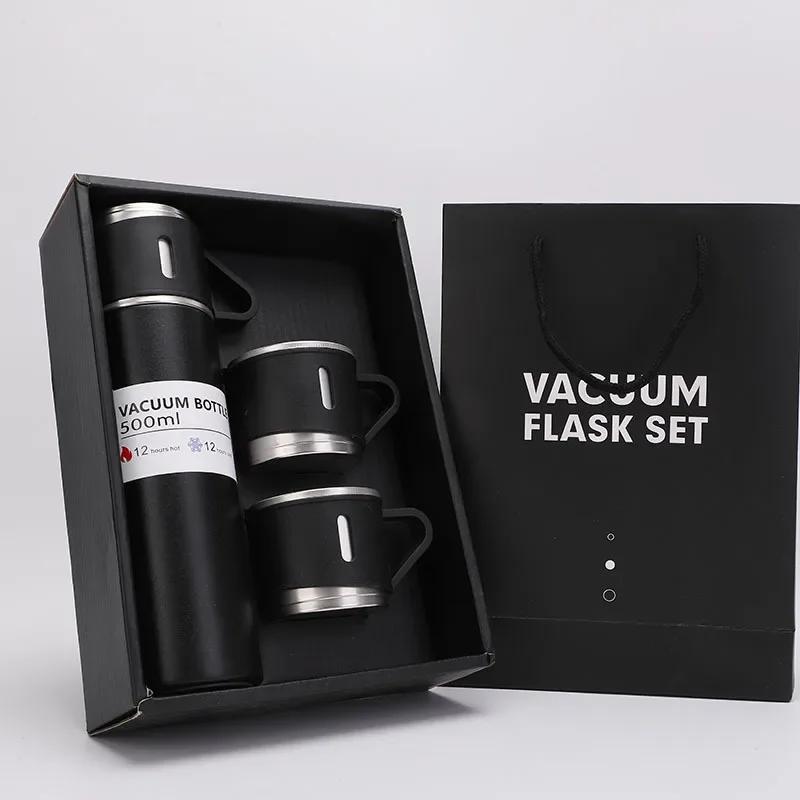500ML 304 Stainless Steel Vacuum Insulated Bottle Gift Set Coffee Mug Business Style Insulated Water Bottle for Tea Coffee Drink