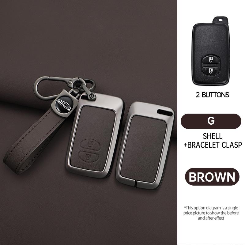 Zinc Alloy Leather Car Key Case Shell Cover for Toyota Prius 30 Alpha Aqua Land Cruiser Auris for Lexus LC 200 2012 - 2014 Parts