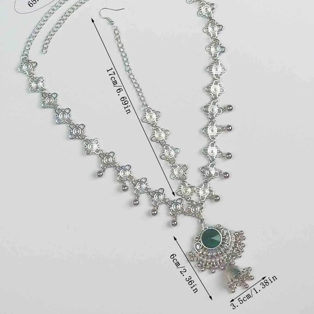 Retro Ethnic Style Headdress Multifunctional Forehead Pendant Tassel Forehead Chain Silver Color Beads Tassel Hair Accessories