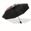 Disney Frozen, Elsa Themed Automatic Opening and Closing Folding Umbrella, Portable - Durable, 8-rib Umbrella Frame, Very Suitable for Busin