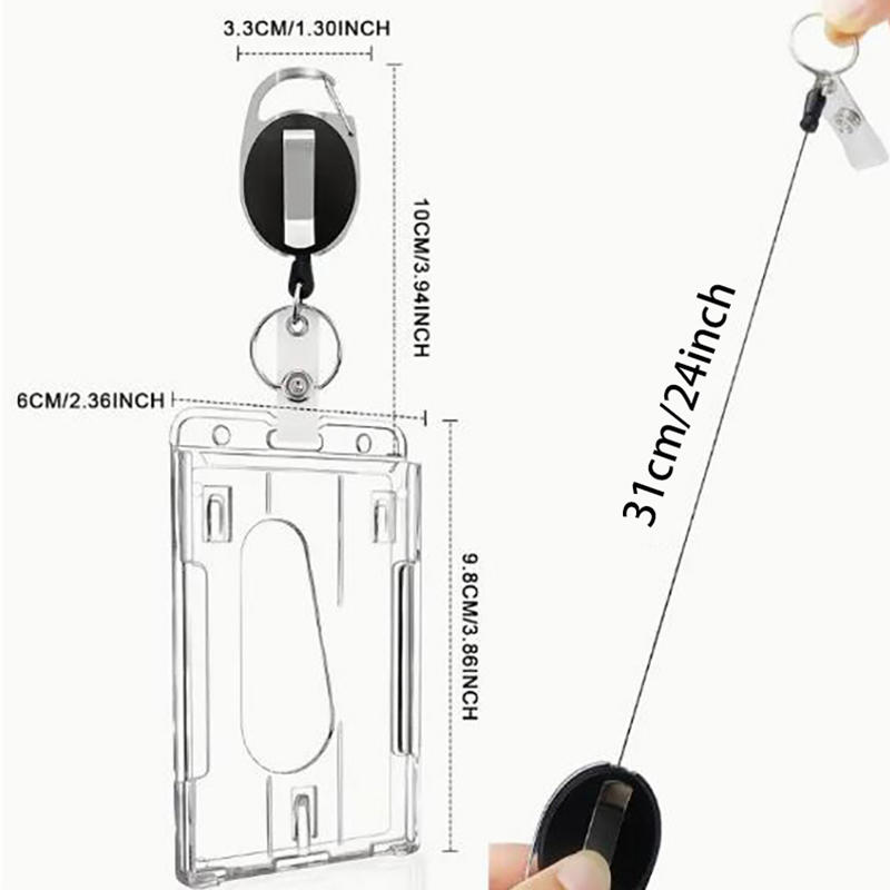 1/5Pcs Badge Reel Clip Credit Card Cover Bus Card Cover Case Retractable Badge Holder Badge Clip Heavy Duty ID Holder NEW
