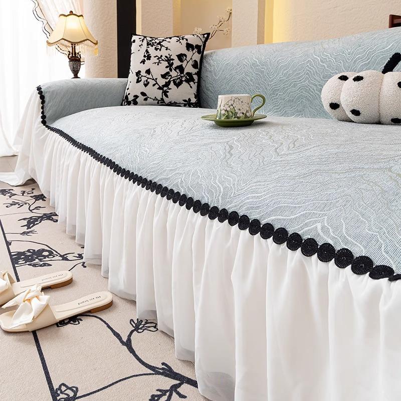 2025 New High-end Sofa Cover Cloth Cover Universal Fixed Non-slip Cover Towel Seat Cushion French Skirt