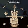 3D Puzzle Wooden Cello Model DIY Assembly Violin Music Box Building Kits Home Living Room Decor Crafts Gift for Adults Kids
