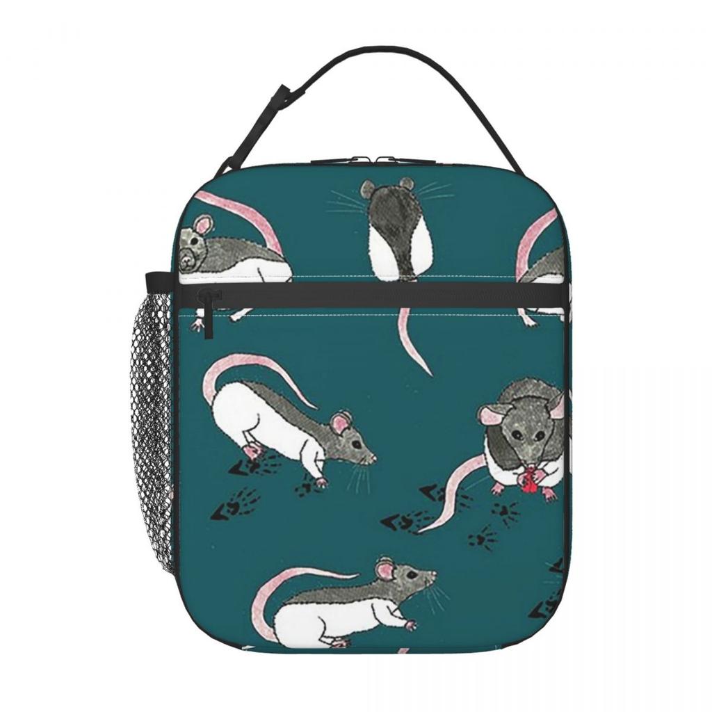 Ratten isolierte Lunchtasche für Damen Kinder Tragbare Lebensmittelboxen Thermische Lunchbox Tragetasche
