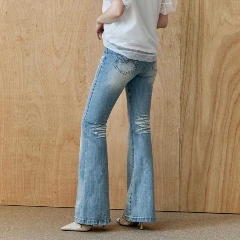 MAXZA Vintage Wash Stretch Bootcut Denim Pants Ze05ql001na