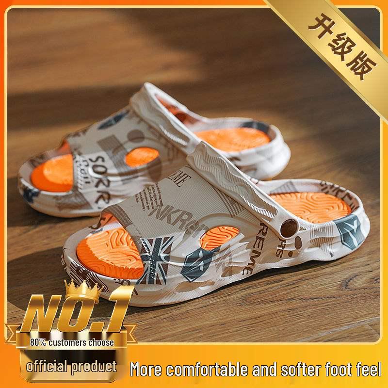 Men's Summer Anti-Slip Thick Sole Sandals: Trendy Dual-Use Slippers for Home & Outdoor Wear