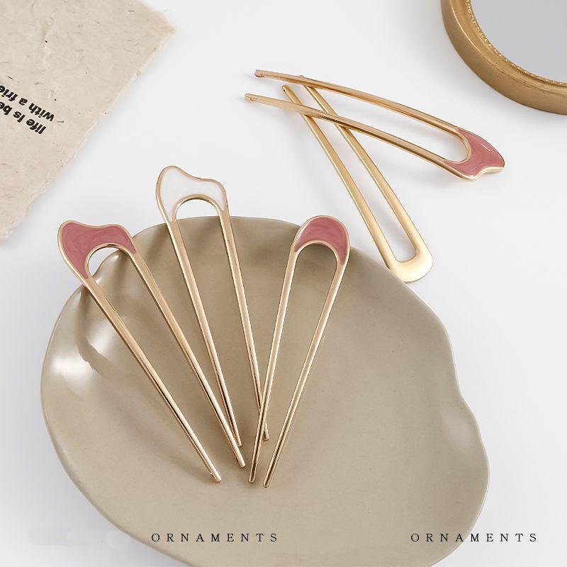 Metall Haarnadel Stick Französischer Stil U-Form Haarspangen Emaille U-Stäbe Nadeln Für Frauen Mädchen Frisur Accessoires Geschenke