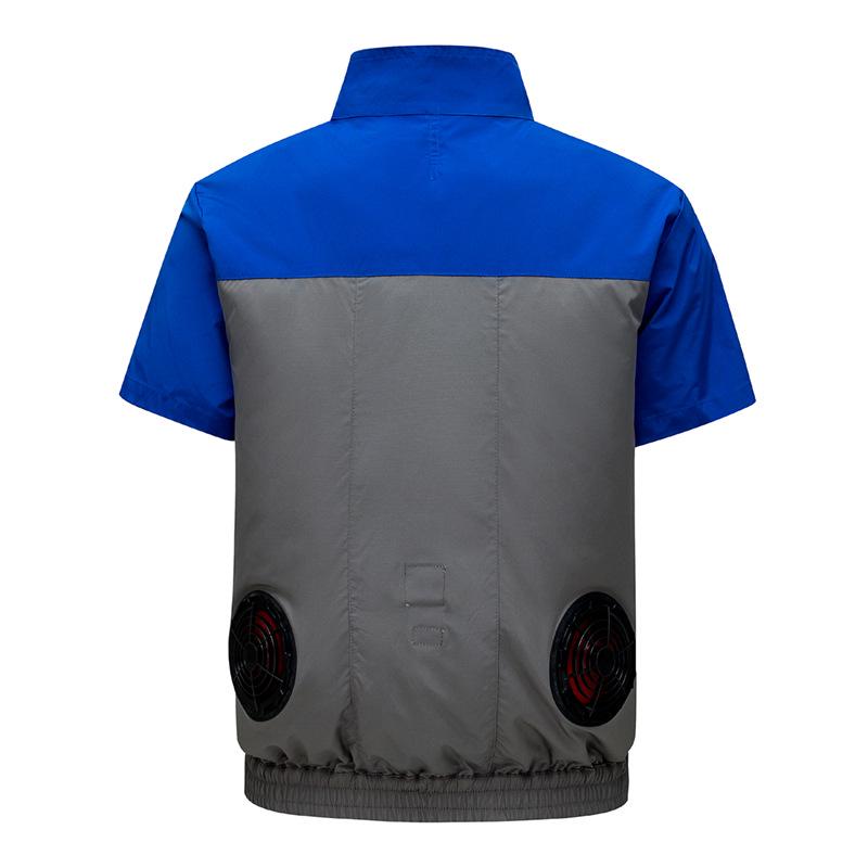 Cooling Air Conditioning Vest with Fan: Sun Protection Short Sleeve for Outdoor Heatstroke Prevention