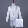 Men's Black and White Rhinestone Tailcoat for Magician, Singer, or Conductor - Formal Performance Wear