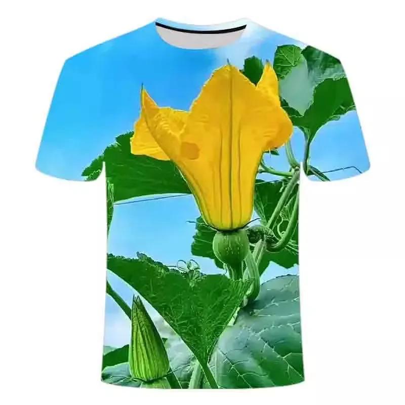 

Летняя мода 3D-печатная футболка с культурами, кукурузой и овощами, трендовые индивидуальные футболки с фруктами и графикой, повседневная уличная одежда, футболка большого размера, забавные топы 6XL